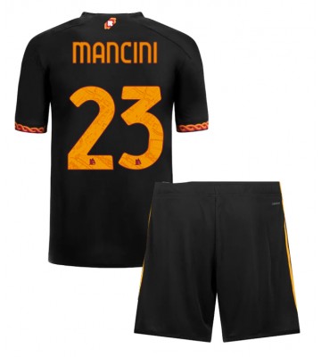 AS Roma Gianluca Mancini #23 Tredje Kläder Barn 2023-24 Kortärmad (+ Korta byxor)